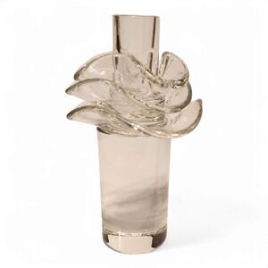 Vintage Crystal Rosenthal Glass Candleholder, Taper Candle, Wavy Ruffle Clear